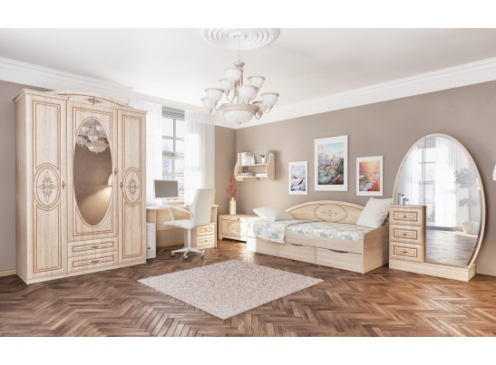 Шкаф четырехдверный Василиса СП-001-04П, дуб белёный