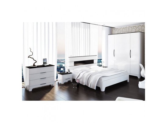 Шкаф четырехдверный Верона МН-024-04, белый глянец