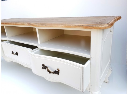 Тумба под ТВ DF883 H03+S2-1, топ шато/белый