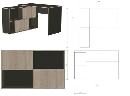 Комплект мебели для кабинета iWork 04