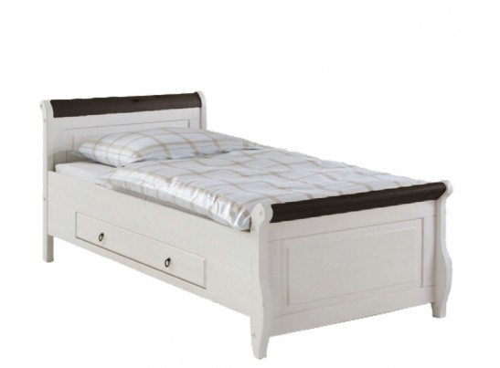 Кровать односпальная Мальта с ящиком - 100х200 (массив)