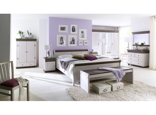 Кровать двуспальная Мальта с ящиком - 160х200 (массив)