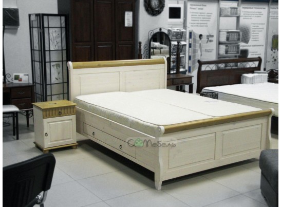 Кровать двуспальная Мальта М с ящиком - 160х200 (массив)