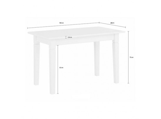 Стол Мадрид, без вставки (белый воск)