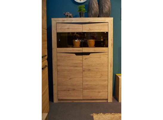 Шкаф-витрина двухдверный Соренто, дуб бонифаций