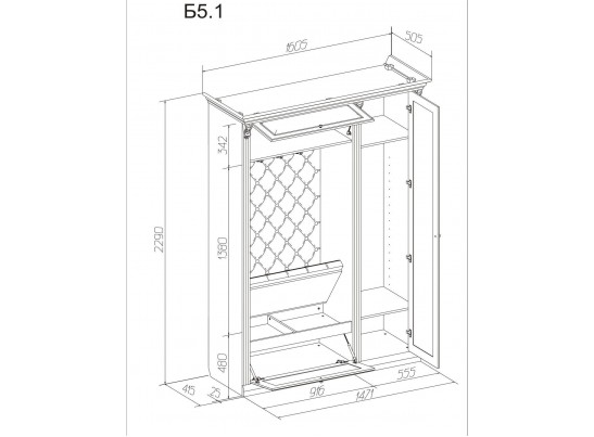 Комплект для прихожей Благо Б 5.1 (орех) Комплект для прихожей Благо Б 5.1 (орех)