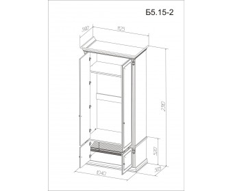 Шкаф 2-х створчатый Благо Б 5.15-2 (карамель)