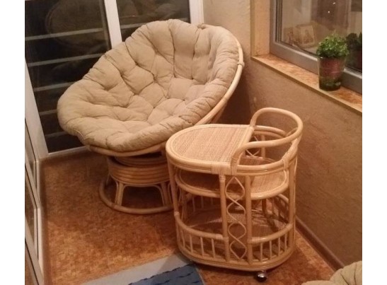 Кресло Папасан вращающееся с матрасом 23/01В