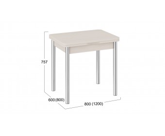 Стол обеденный с хромированными ножками «Лион» Бежевый