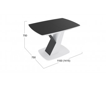 Стол обеденный «Гарда» Тип 1 Белый, Черный