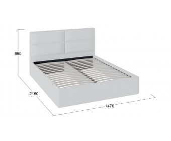 Кровать без ПМ «Глосс» (без подъемного механизма) Белый