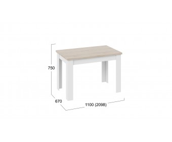 Стол раздвижной «Промо» тип 4 Бежевый, Белый
