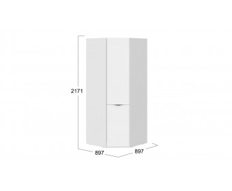 Шкаф угловой со стеклянной дверью «Глосс» Белый