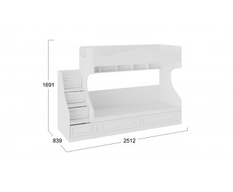 Кровать 2-х ярусная с приставной лестницей «Франческа» Бежевый