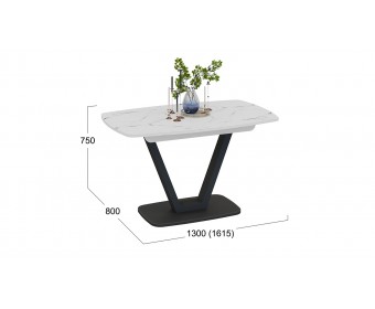 Стол обеденный «Сингапур» Тип 1 Белый, Черный