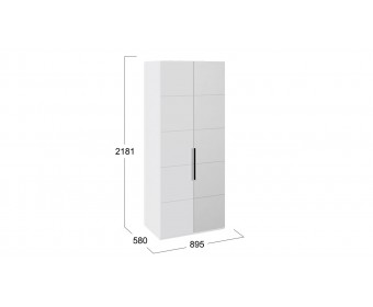 Шкаф с 1-й глухой и 1-й зеркальной правой дверями «Наоми» Белый