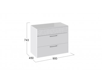 Комод с 3-мя ящиками «Скарлет» Белый