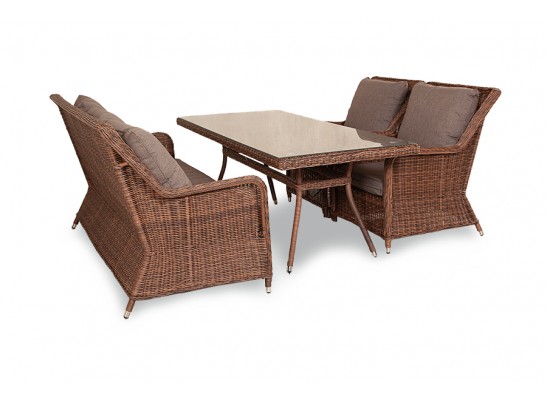"Гляссе" обеденная группа из искусственного ротанга, цвет коричневый в Ростове-на-Дону