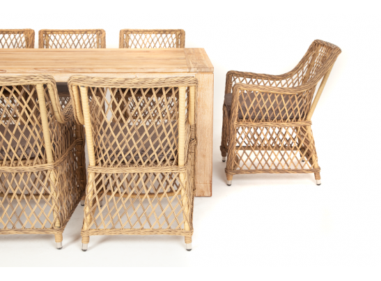 "Витория" обеденная группа плетеная, цвет соломенный в Ростове-на-Дону