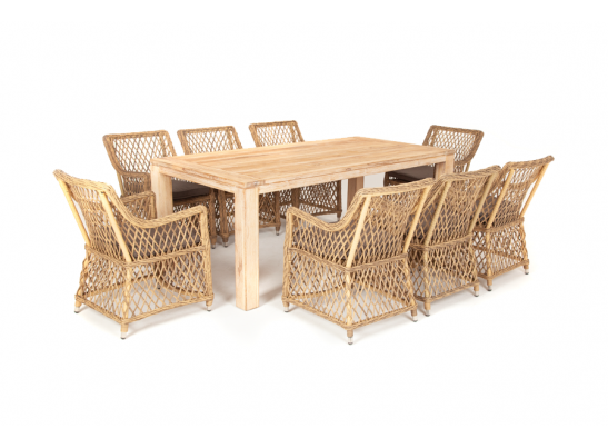 "Витория" обеденная группа плетеная, цвет соломенный в Ростове-на-Дону