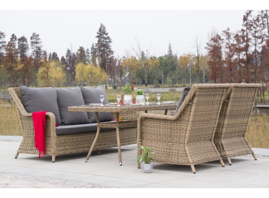 "Гляссе" обеденная группа из искусственного ротанга, цвет соломенный в Ростове-на-Дону