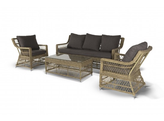 "Гранд Латте" лаунж-зона из искусственного ротанга, цвет соломенный в Ростове-на-Дону