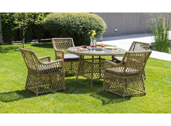 "Доппио" обеденная группа плетеная, цвет соломенный в Ростове-на-Дону