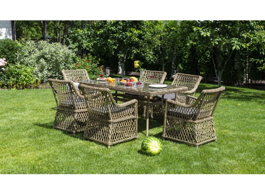 "Латте" обеденная группа плетеная, цвет соломенный в Ростове-на-Дону