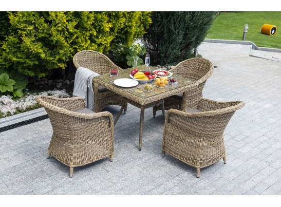 "Фредо" обеденная группа из искусственного ротанга, цвет соломенный в Ростове-на-Дону