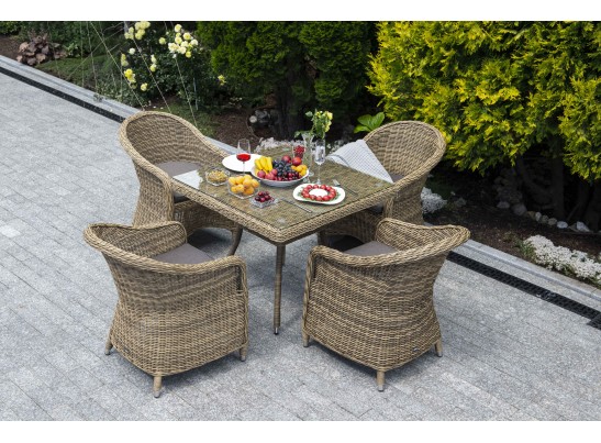 "Фредо" обеденная группа из искусственного ротанга, цвет соломенный в Ростове-на-Дону