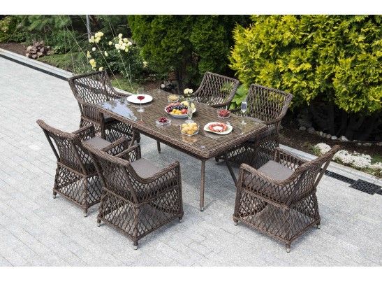 "Латте" обеденная группа плетеная, цвет коричневый в Ростове-на-Дону