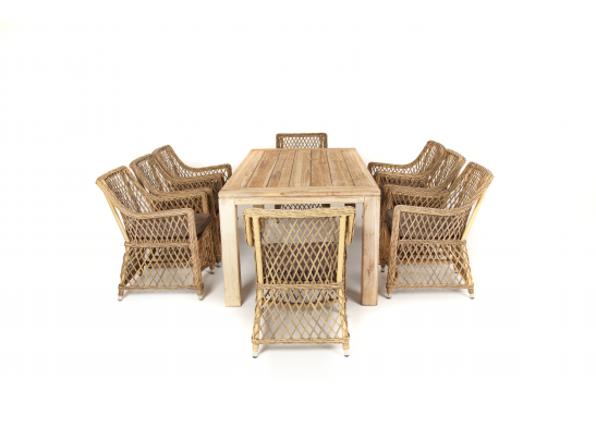 "Витория" обеденная группа плетеная, цвет соломенный в Ростове-на-Дону