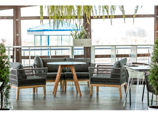 "Франческо" интерьерный стол из HPL круглый Ø90см, цвет молочный в Ростове-на-Дону