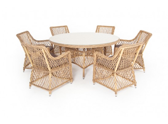"Эспрессо–150 L" обеденная группа плетеная, цвет соломенный в Ростове-на-Дону