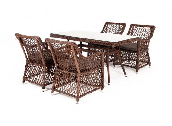 "Латте–140 L" обеденная группа плетеная, цвет коричневый в Ростове-на-Дону