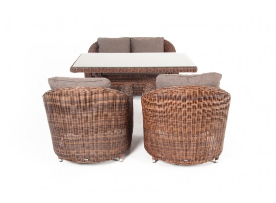 "Кон Панна" обеденная группа плетеная, цвет коричневый в Ростове-на-Дону