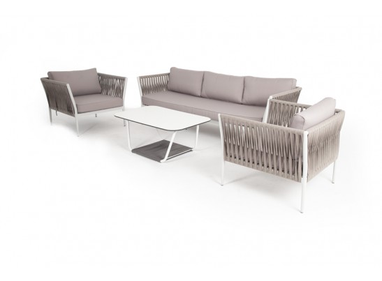 "Касабланка" лаунж-зона плетеная из роупа 5-местная, цвет серо-коричневый в Ростове-на-Дону