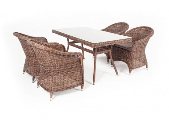 "Латте–140 R" обеденная группа плетеная, цвет коричневый в Ростове-на-Дону