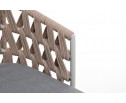 "Диего" стул плетеный из роупа, каркас из стали светло-серый (RAL7035) муар, роуп бежевый круглый, ткань светло-серая в Ростове-на-Дону