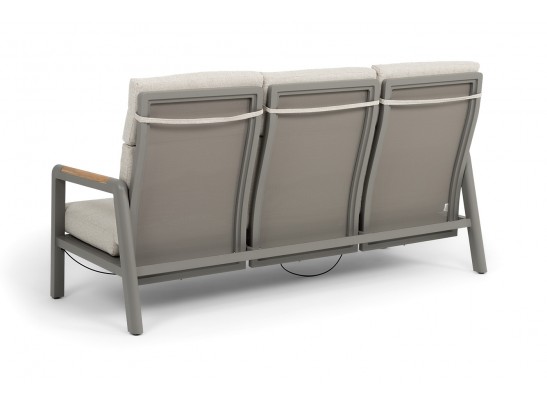 "Бари" диван 3-местный, каркас алюминий, цвет светло-серый в Ростове-на-Дону