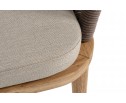 "Лион" стул плетеный из роупа, основание дуб, роуп коричневый круглый, ткань бежевая 15052 в Ростове-на-Дону