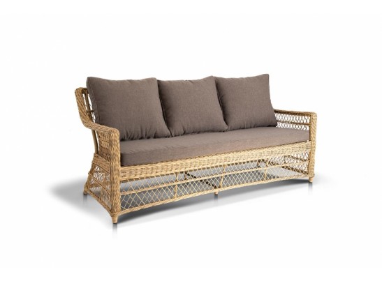 "Гранд Латте" диван трехместный из искусственного ротанга, цвет соломенный в Ростове-на-Дону