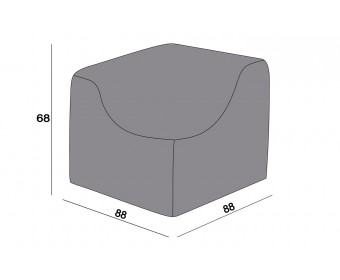 Защитный чехол на модуль Лунго угловой 86×86×65 см, цвет темно-серый