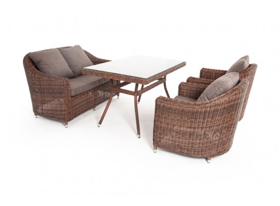"Кон Панна" обеденная группа плетеная, цвет коричневый в Ростове-на-Дону