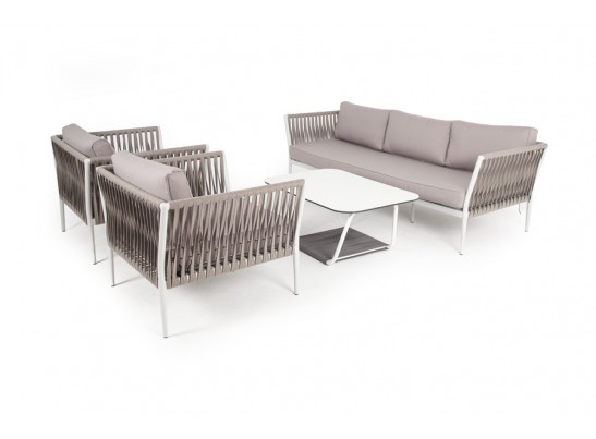 "Касабланка" лаунж-зона плетеная из роупа 5-местная, цвет серо-коричневый в Ростове-на-Дону