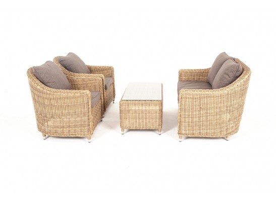 "Кон Панна" лаунж-зона из искусственного ротанга, цвет соломенный в Ростове-на-Дону