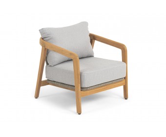 "Лейпциг" кресло из тика, цвет серый
