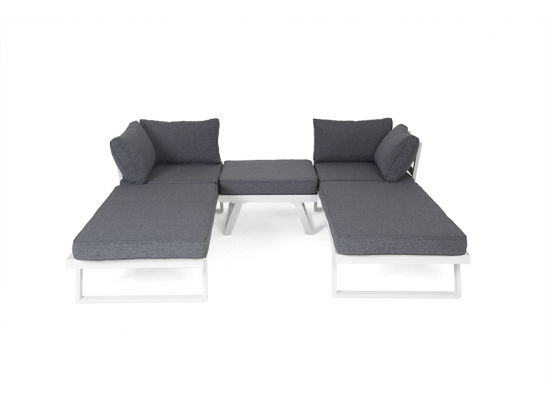 "Альпы" комплект-трансформер садовой мебели из алюминия (угловой диван, столик) с подушками в Ростове-на-Дону