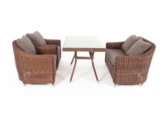"Кон Панна" обеденная группа плетеная, цвет коричневый в Ростове-на-Дону
