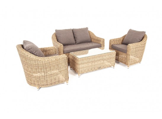 "Кон Панна" лаунж-зона из искусственного ротанга, цвет соломенный в Ростове-на-Дону